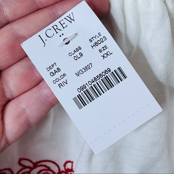J. Crew Rose Off The Shoulder Embroidered Top XXL- NWT - Picture 9 of 9